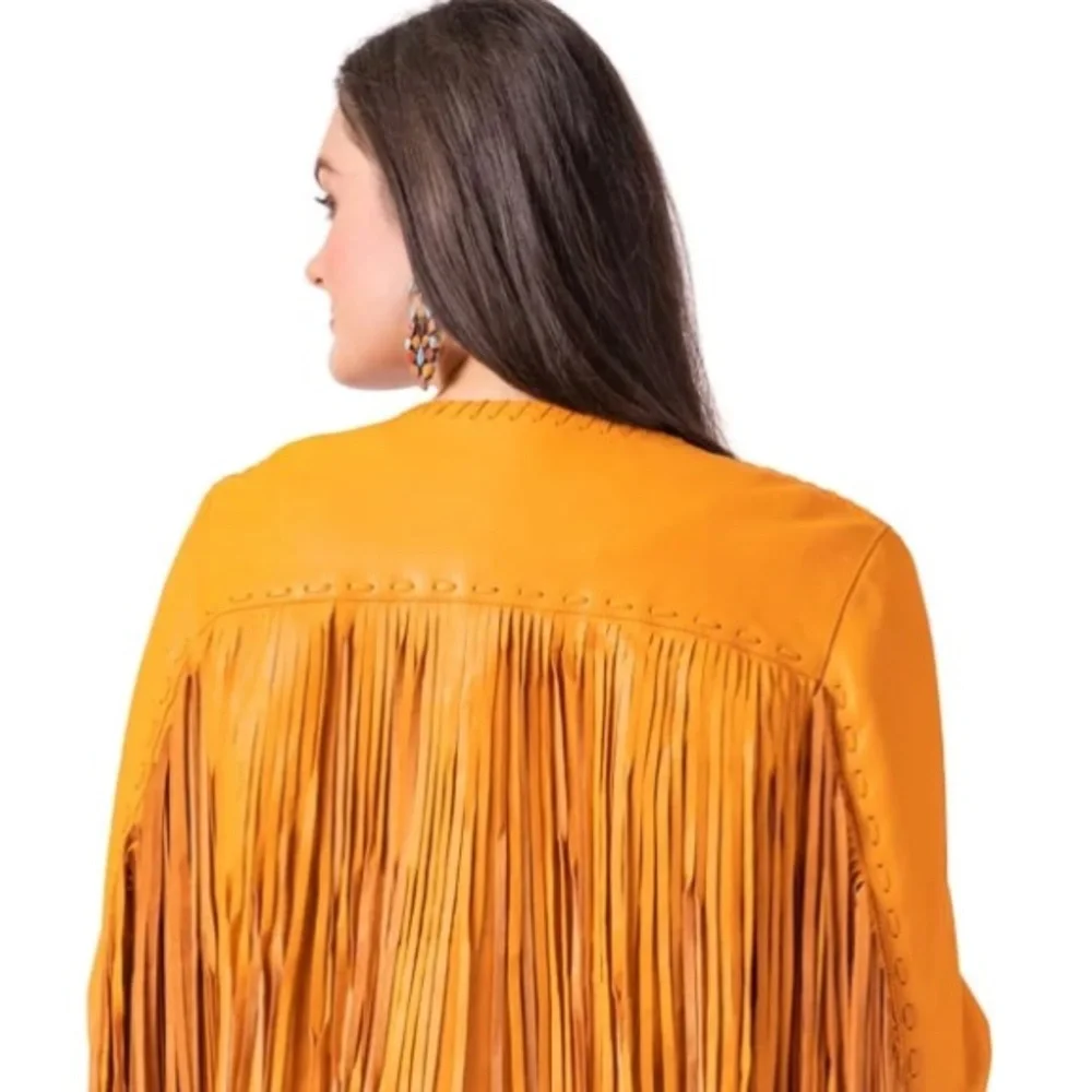 NWT Double D Ranch Sonora Jacket in Marigold Fringe and more Fringe RTL $895 M - Picture 5 of 10